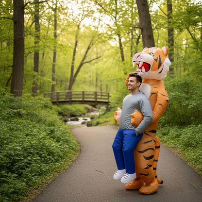 A2Z Adults Mens Ladies Inflatable Tiger Halloween Costume Box Funny Fancy Dress