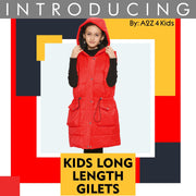 Kids Girls Fashion Oversized Gilet Long Line Jacket Long Sleeveless Coat 7-13 Yr