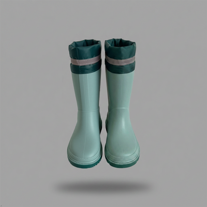 Kids Waterproof Wellington  PVC Rain Wellies Adjustable Warm Lined Non Slip Sole