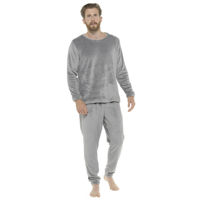 A2Z Mens Fleece Twosie  Pyjama Set Soft Winter Loungewear Top & Bottom M-2XL
