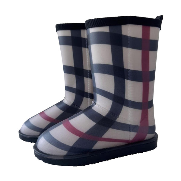 A2Z Girls Ladies Plaid Warm Boots PVC Matching Mum & Daughter Rain Boots