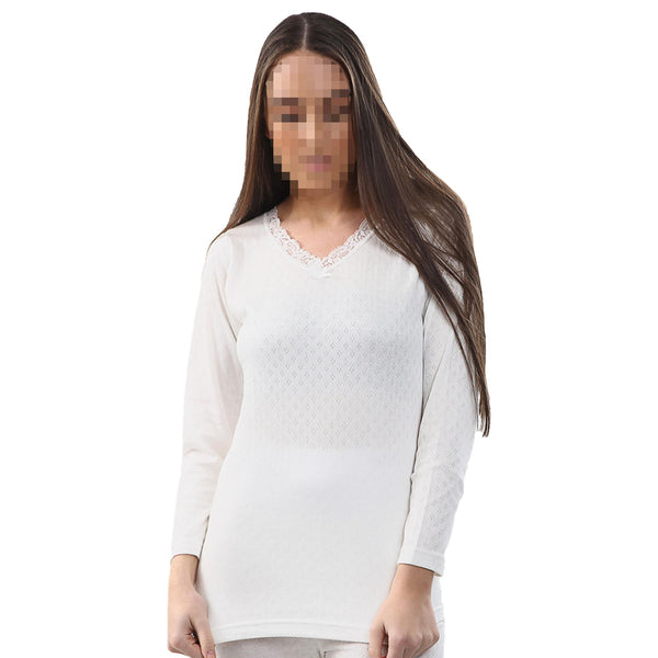 Ladies Thermal Vests Womens Tog Pointelle Extra Warm Long Sleeve Thermal T Shirt