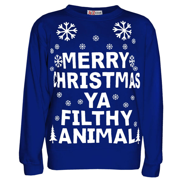 Merry Christmas Unisex Ya Filthy Jumper Sweatshirt Ya Filthy Animal For Adults