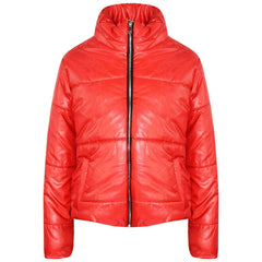 Girls Jacket Kids Wetlook Cropped Padded Quilted Puffer Bubble Jackets Coat 5-13