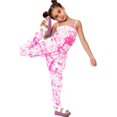 Kids Girls Jumpsuit Tie Dye Print Trendy Fahsion Playsuit All In One Jumpsuits