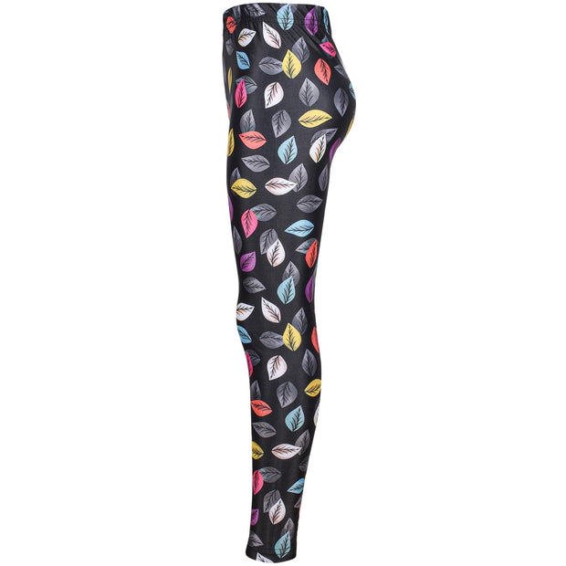 Kids Girls Leaves Leggings Elasticated Waist Comfortable Summer Fashion Bottoms