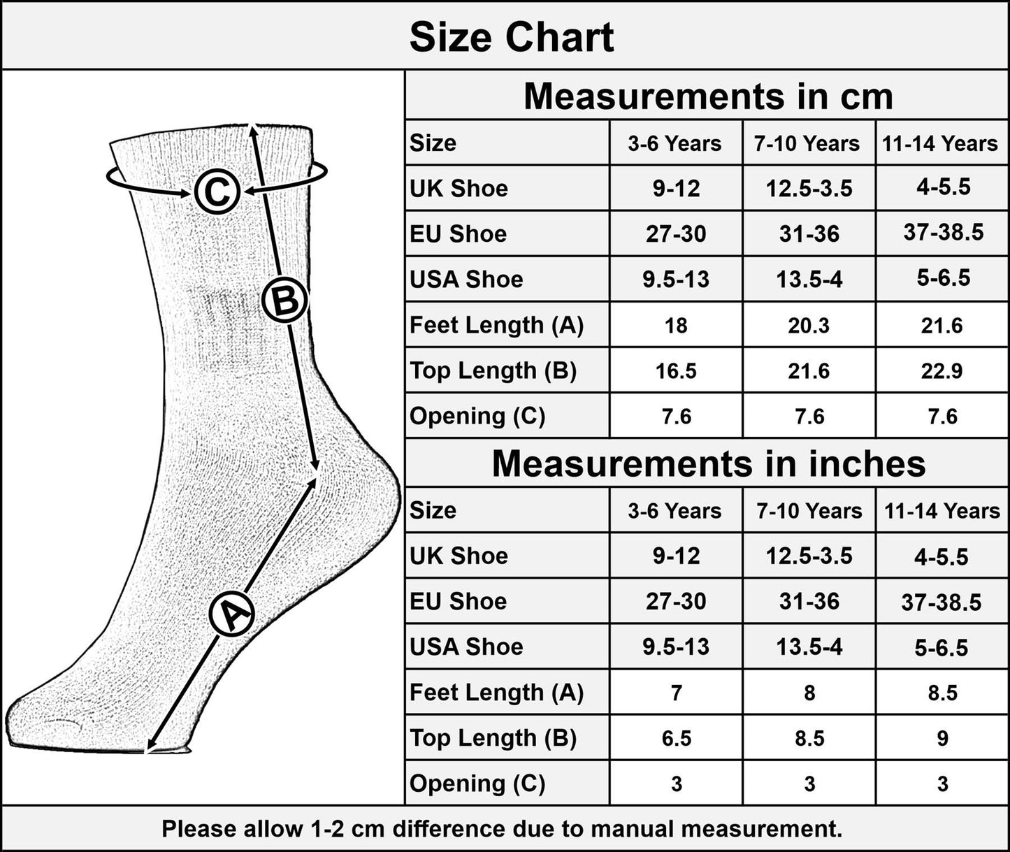 Kids Boys PE School Sports Socks Athletic Cotton Crew Socks Ideal for Playground
