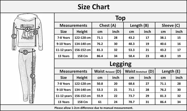 Girls Tops Kids Brooklyn 76 Hooded Crop Top & Legging Lounge Wear Set 7-13 Years