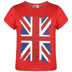 Kids Unisex England Flag Print Football World Cup Soft T Shirt Top