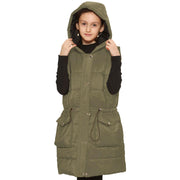 Kids Girls Fashion Oversized Gilet Long Line Jacket Long Sleeveless Coat 7-13 Yr