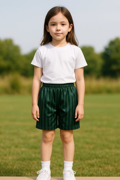 Kids Girls Boys Shadow Stripe PE Shorts Sports Football Gym School Short 2-13