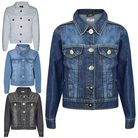Kids Girls Jackets Denim Style Fashion Jean Jacket Coat New Age 3-13 Years