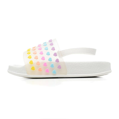 Girls EVA Sliders Heart & Unicorn Print Slip-On Summer Holiday Beach Pool Slides