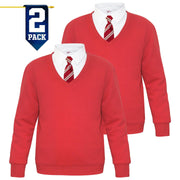 Kids Girls Boys Scouts School Uniform V Neck Jumper Single & 2 Pack Sweatshirt - A2Z 4 Kids