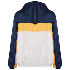 Kids Boys Girls Windbreaker Contrast Block Hooded Jackets Rain Mac Raincoat 5-13