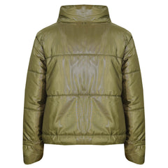 Girls Jacket Kids Wetlook Cropped Padded Quilted Puffer Bubble Jackets Coat 5-13