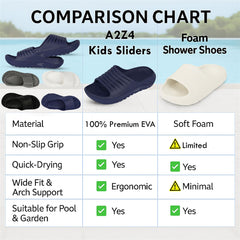 A2Z Mens Sliders Shower Sandals EVA Non Slip Slip On Pool Beach Slides Open Toe