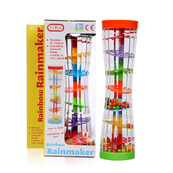 A2Z 4 Kids Rainbow Beads Rainmaker Baby Toys Auditory Todler Rain Sound 6 Month+