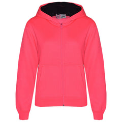 A2Z 4 Kids Plain Tracksuit Neon Pink And Black Contrast Fleece Hoodie with Joggers Jogging Sweatpants Pants Sports Activewear Outfit Set Childrens Girls New Age 5-13 Years