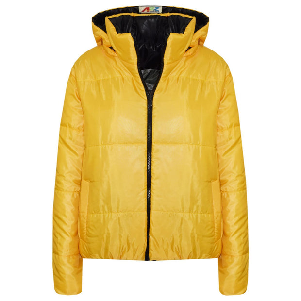 Girls Jackets Kids Reversible Cropped Hooded Padded Puffer Jacket Coat 5-13 Year