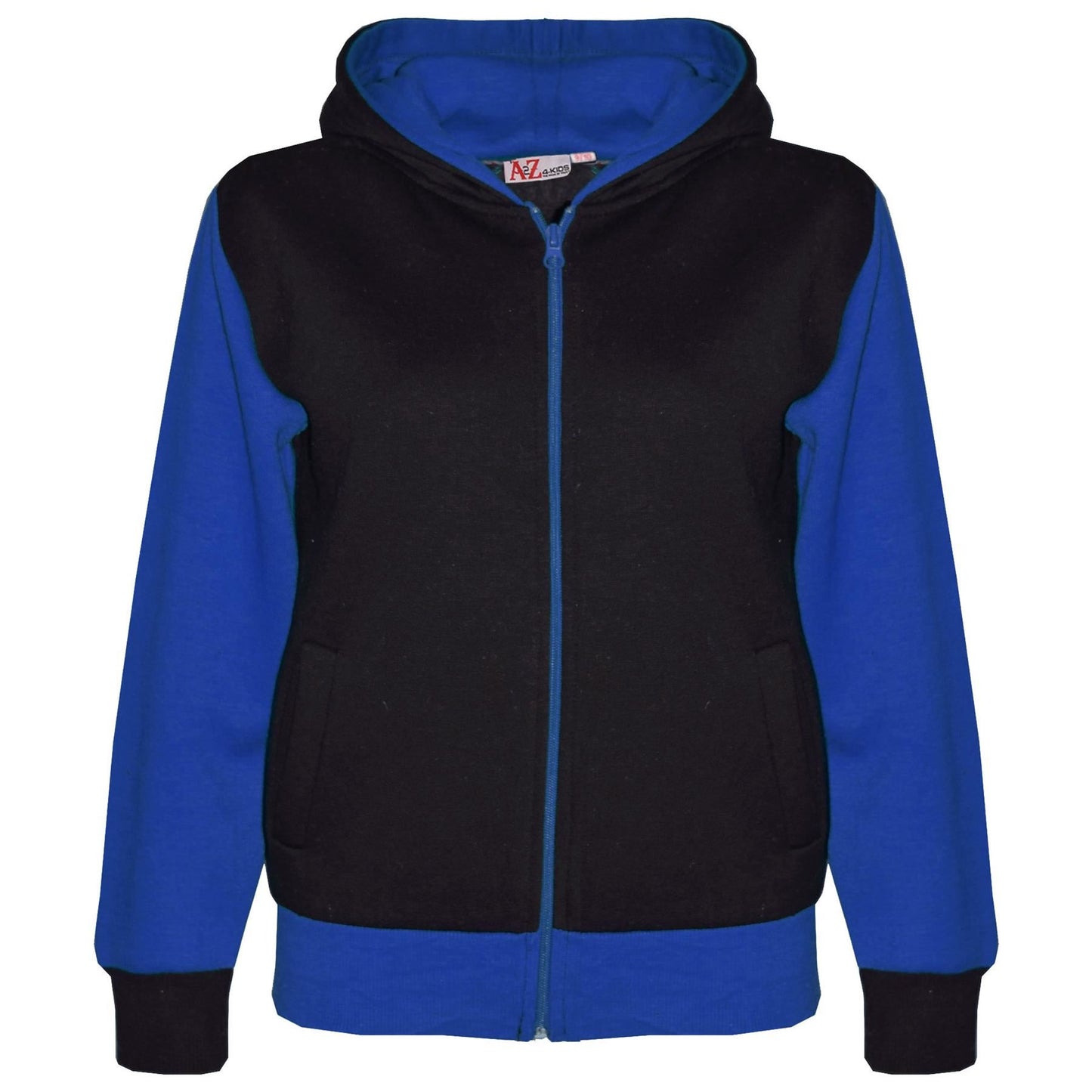 A2Z 4 Kids Unisex Plain Contrast Fleece Tracksuit Hoodie with Joggers Royal Blue Sweatpants Sports Activewear Outfit Set Gifts For Childrens Girls Boys Age 2-3, 3-4, 5-6, 7-8, 9-10, 11-12, 13 Years