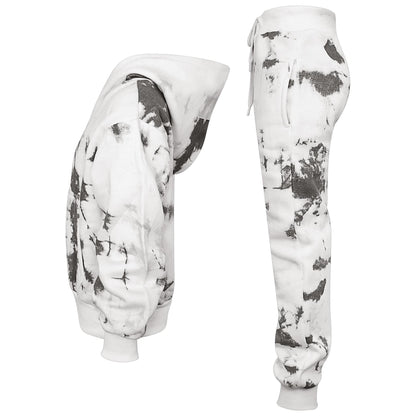 Kids Cropped Tie Dye Tracksuit Hoodie Jogging Sweatpants Girls Age 5-13 Years