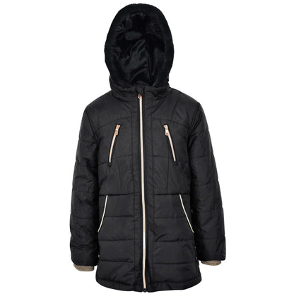 Kids Girls Longline Fashion Padded Casual School Jacket Bubble Coat 5-13 Years