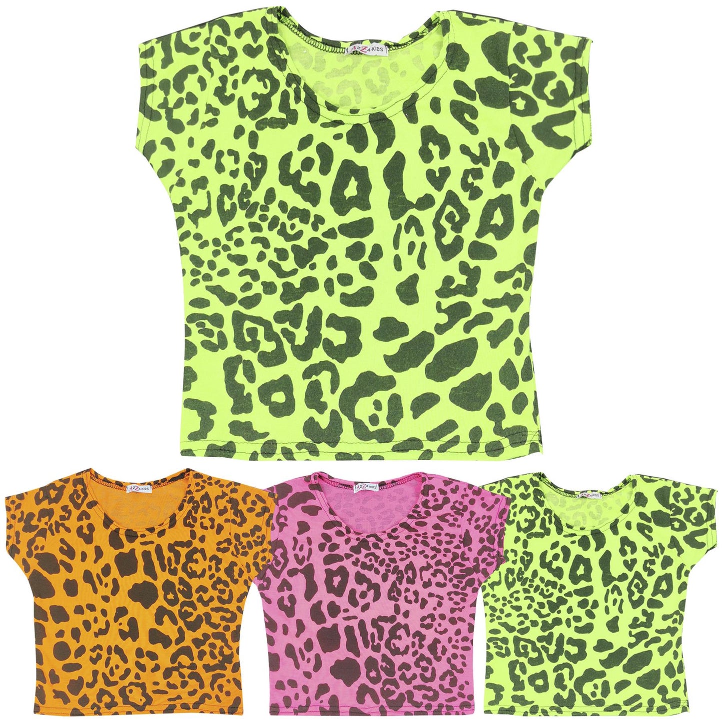 Kids Girls Crop Tops Leopard T-Shirt Tank Top & Tees New Age 5-13 Years