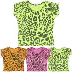 Kids Girls Crop Tops Leopard T-Shirt Tank Top & Tees New Age 5-13 Years