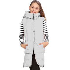 Kids Girls Fashion Oversized Gilet Long Line Style Jacket Long Sleeveless Coat
