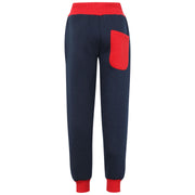 A2Z 4 Kids Girls Boys Plain Contrast Fleece Tracksuit Navy & Red Hooded Top And Bottom Joggers Sweatpants Sports Gymwear Jogging Suit Activewear Hoodie With Jogger Set Childrens Unisex Age 5-13 Years