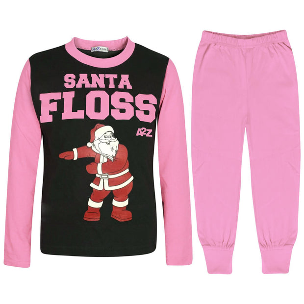 A2Z 4 Kids Girls Boys Pajamas Designer's Santa Floss A2Z Print Pjs Contrast Sleeves Xmas Gifts Pyjamas Stylish Loungewear Nightwear Outfit Pjs Sets New Age 2-13 Years