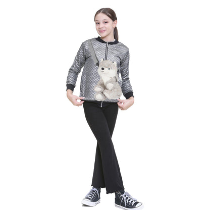 Girls Teens Ladies Crossbody Bag Cell Phone Purse 3D Animal Husky Shoulder Bag