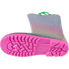 Kids Girls Wellington Wellies Non-Slip Waterproof Carry Handles Rain Boots