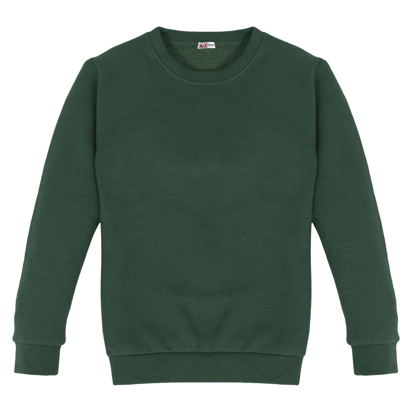 Kids Girls Boys Sweatshirt  Plain Crew Round Neck Uniform  Age 2-13 Years