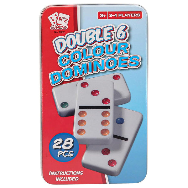 Kids Dominoes Game Set 28 Tile Colored Dots Double Six Educational Game Set