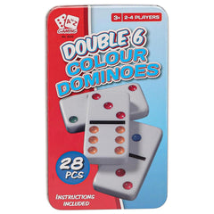 Kids Dominoes Game Set 28 Tile Colored Dots Double Six Educational Game Set