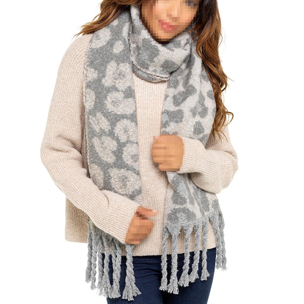 A2Z Ladies Animal Scarf Women Blanket Scarve with Tassels Warm Shawl Ring Scarfs