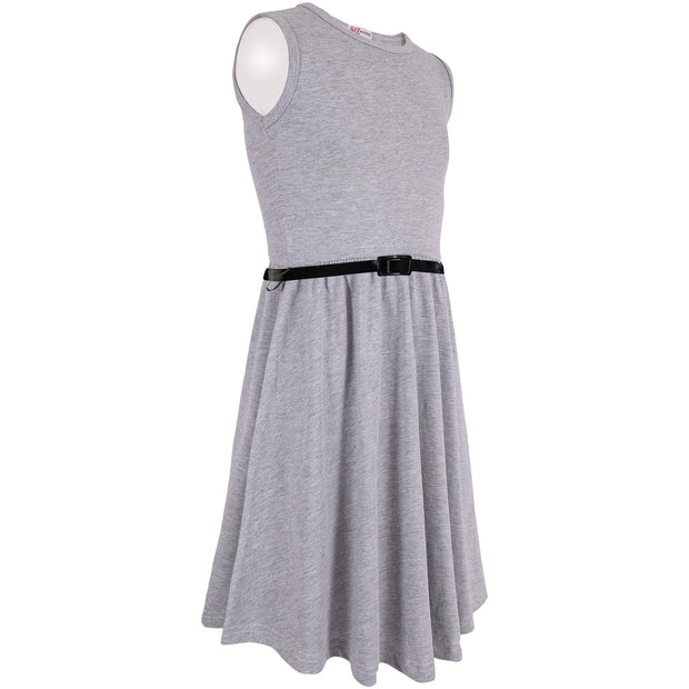 Kids Girls Skater Dress Party Dresses With Free Belt For Children New Age 2-13 - A2Z 4 Kids