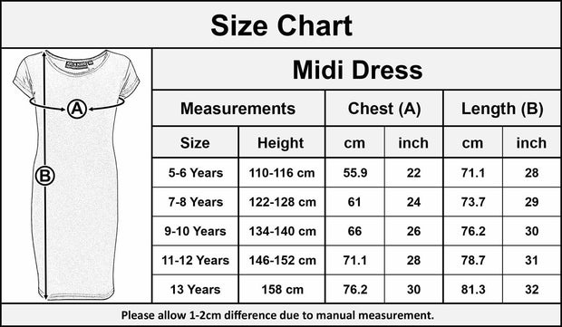 A2Z 4 Kids Splash Print Midi Dress Bodycon Short Sleeve Long Length Dress Stretch Top Party Outfit Round Neck Casual Dresses For Childrens Girls Age 2-3, 3-4, 5-6, 7-8 ,9-10, 11-12 & 13 Years - A2Z 4 Kids