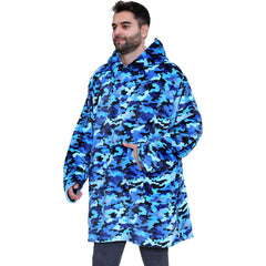 Unisex Men's Ladies Oversized Hoodie Printed Snuggle Super Soft Warm Blanket