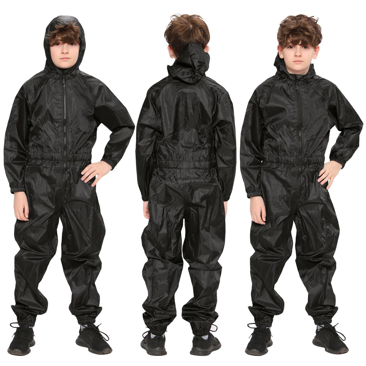 Girls Boys Raincoat Kids Puddle Suit All in One Waterproof Hooded Rainsuit