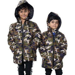 Kids Camo Puffer Coat Hooded Jacket New Detachable Hood Boys Age 3-13 yrs