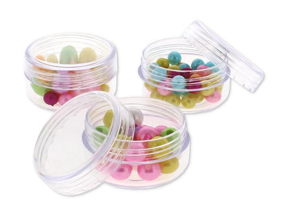 A2Z Clear Craft Storage Containers 6 Pack PP Screw Lid Mini Bead Pots