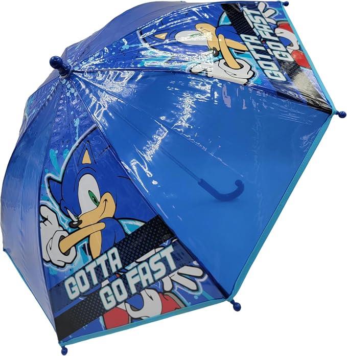 Sonic The Hedgehog Kids Umbrella For Boys Clear Dome Transparent Rain Umbrella