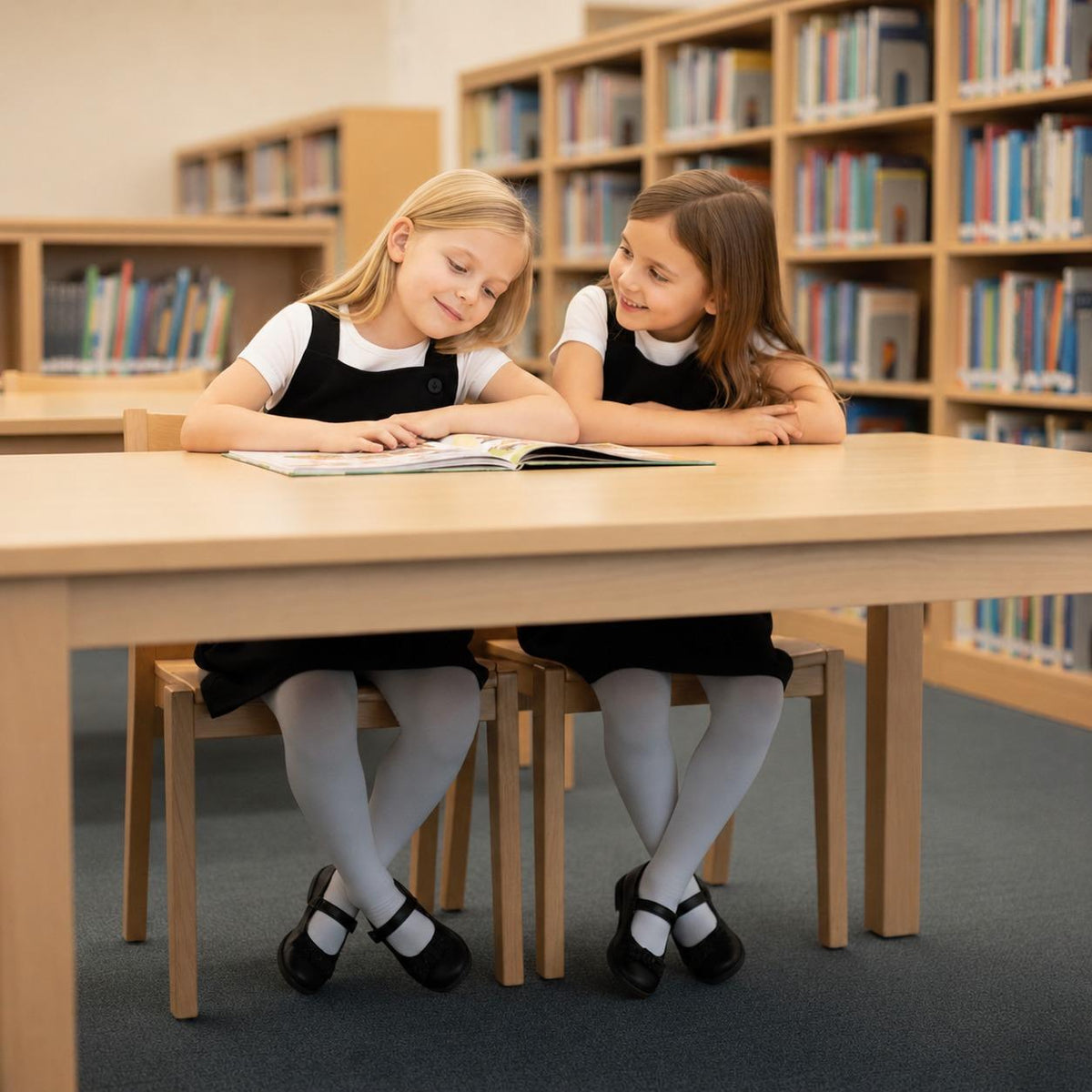 Kids 2 Pack Girls School Uniform Dress Soft Comfortable Pinafore School Dresses