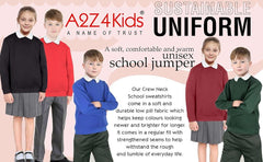 Kids Girls Boys Sweatshirt  Plain Crew Round Neck Uniform  Age 2-13 Years