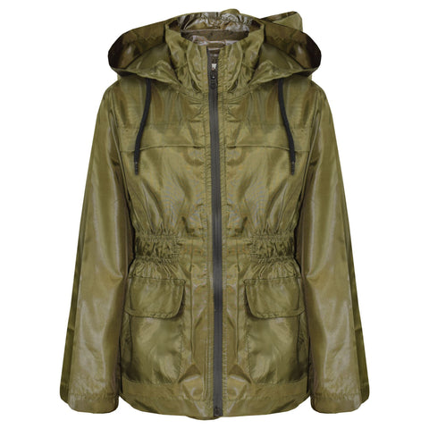 A2Z 4 Kids Unisex Raincoat Jackets Olive Windbreaker Waterproof Parka Shower Resistant Hooded Raincoat Childrens Girls Boys Age 5 6 7 8 9 10 11 12 13 Years