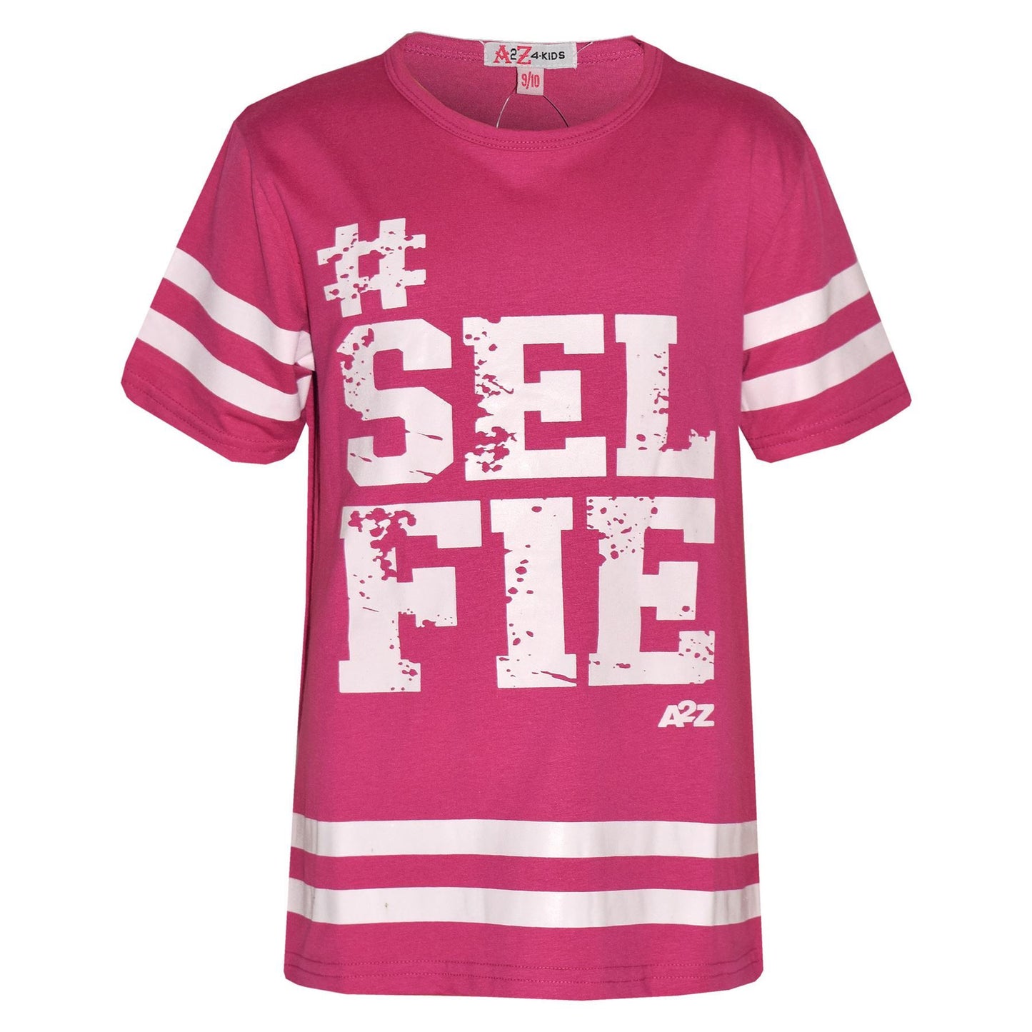 Girls Top Kids Designer's #Selfie Fashion T Shirt Top & Legging Set 7-13 Years