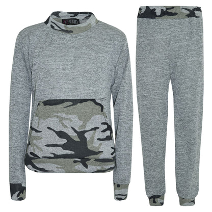 Kids Jogging Suit Boys Girls Camouflage Contrast Lounge Suit Tracksuit 7-13 Year